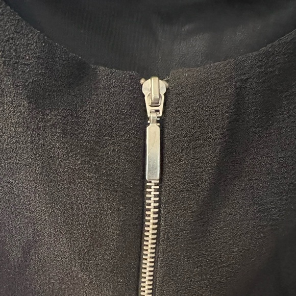 Black Sleeveless Mini Dress with Front Zipper - Picture 8 of 8